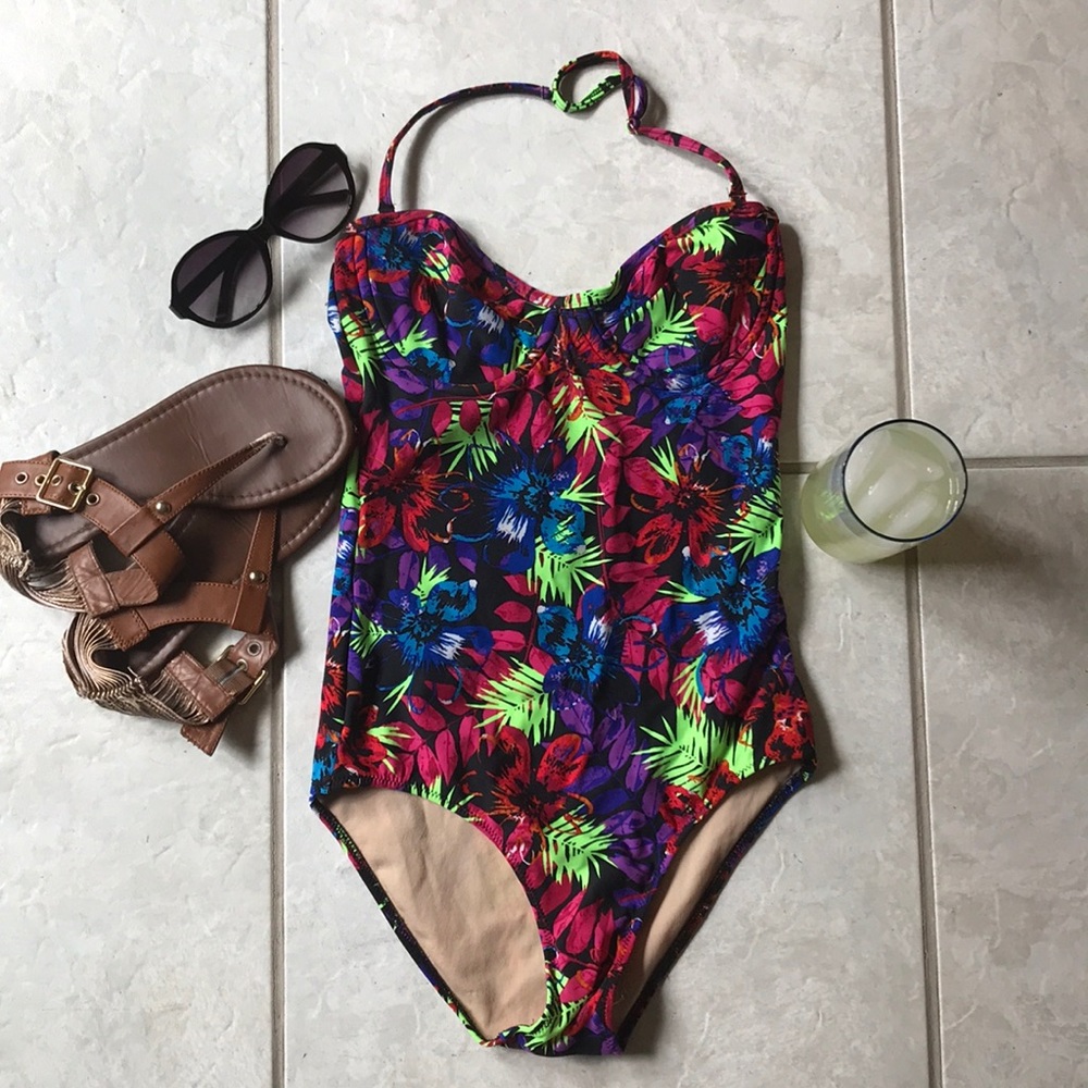 Tropical One Piece Swim Suit